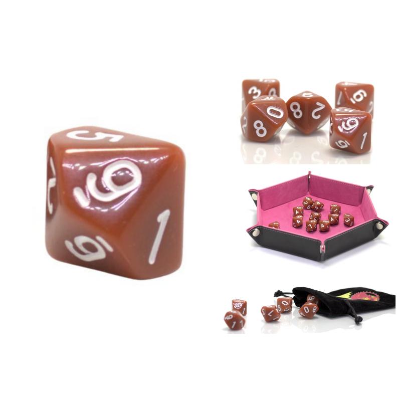 Rpg Dice Ten-sided D10 Brown Dice 0-9