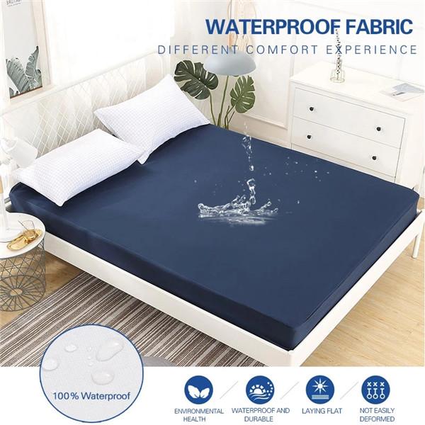 Водонепроницаемый защитный чехол для матраса, эластичная простыня, дышащая подкладка, двуспальное покрывало для пары, водонепроницаемое постельное белье с защитой от клещей