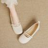 Ladies Footwear Round Toe Low Heel Elegant Pearl Beige Women's Flat Shoes Spring Vacation Summer 2026 Quick Delivery on Sale