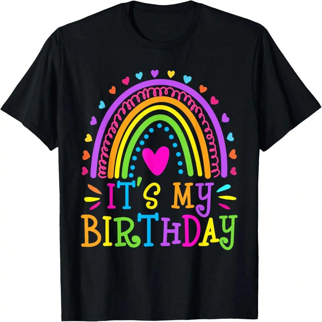It's My Birthday Shirt For Women, Teens, S Gift Rainbow T-Shirt