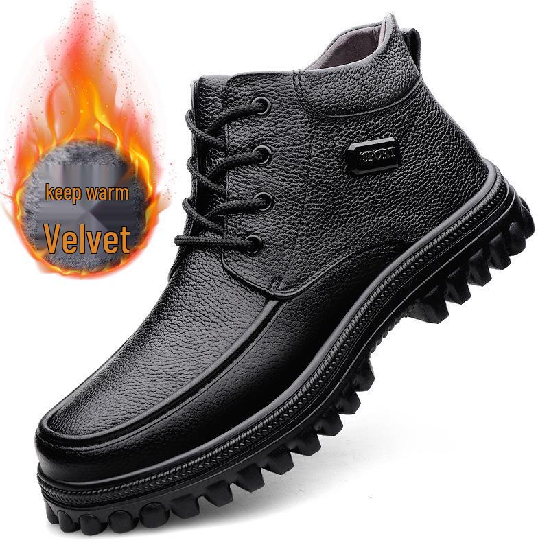 Очень большие мужские кожаные ботинки Dr. Martens, Размеры 47-51, Широкая посадка, Толстая подошва, Средняя высота, На меху, Осень/Зима