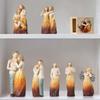 Resin Carving Family Figurine, Mother Father Son Daughter Statue, Hand-Painted Parents Kids Sculpture, Gift for Mother's Day Father's Day