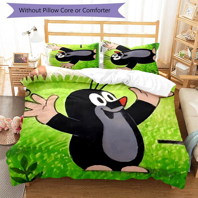 KRTECEK 3pcs Bedding Set Duvet Cover Closure Includes 1 Duvet Cover & 2 Pillowcases for All Seasons Bedroom Home Dorm Decor