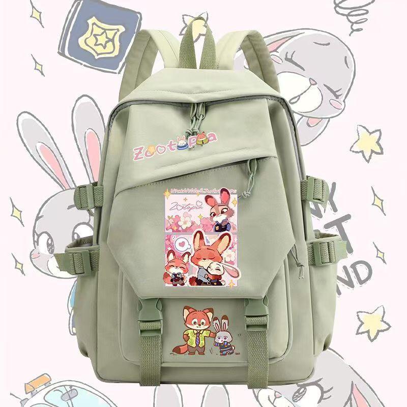 Crazy Animal City Animation Peripheral Judy Nick Fox Elementary School Bag Men'S And Women'S Casual Large Capacity Backpack
