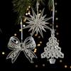 DIY Christmas Crystal Pendants Snowflake Crystal Hanging Christmas Tree Ornaments Merry Christma