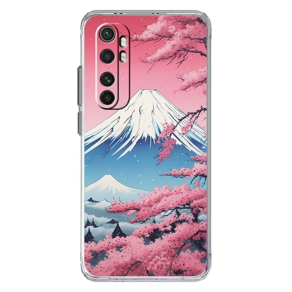 Чехол для телефона для Xiaomi Poco X6 X5 NFC X3 F6 F5 Pro F4 F3 M3 14 13T 12T 12 13 Lite 11 Mi 5G Прозрачный чехол Японский пейзаж