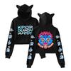 Kpop Demon Hunters Cute Tiger Crop Tops Women Sweatshirt Long Sleeve Girls Fashion Hoodie