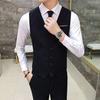 Мужской формальный жилет с v-образным вырезом без рукавов, приталенный деловой костюм, однотонный жилет для жениха, рабочая одежда