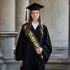 Унисекс Матовая Взрослая Шапочка Выпускника с Лентой Поздравление Набор Сатиновых Лент Выпускника для Церемонии Школьная Колледж Вечеринка Выпускников