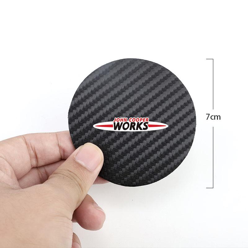 2Pcs Car Carbon Fiber Pattern Anti Slip Cup Protection Pad For BMW Mini Works Cooper F55 F56 F57 F60 F54 R50 R52 R53 R55 R56
