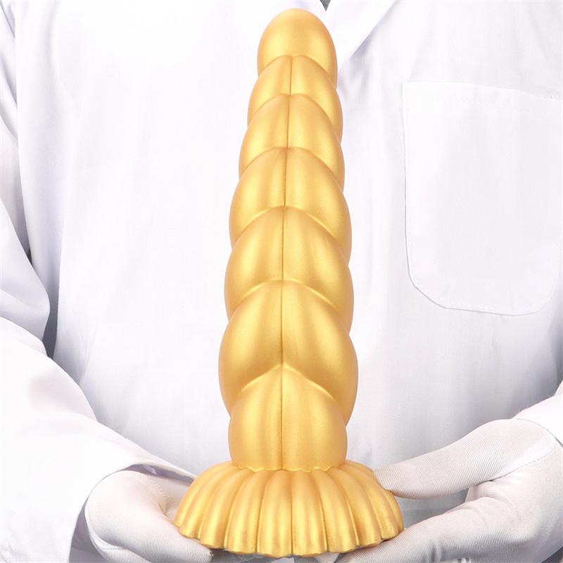 Золотая силиконовая мягкая толстая анальная пробка, задний фистинг, анальный расширитель, женский анальный мастурбатор