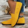 Large Spring Size Round New Head Flat Shoes Women Shallow Mouth Sports Wind Casual Shoes