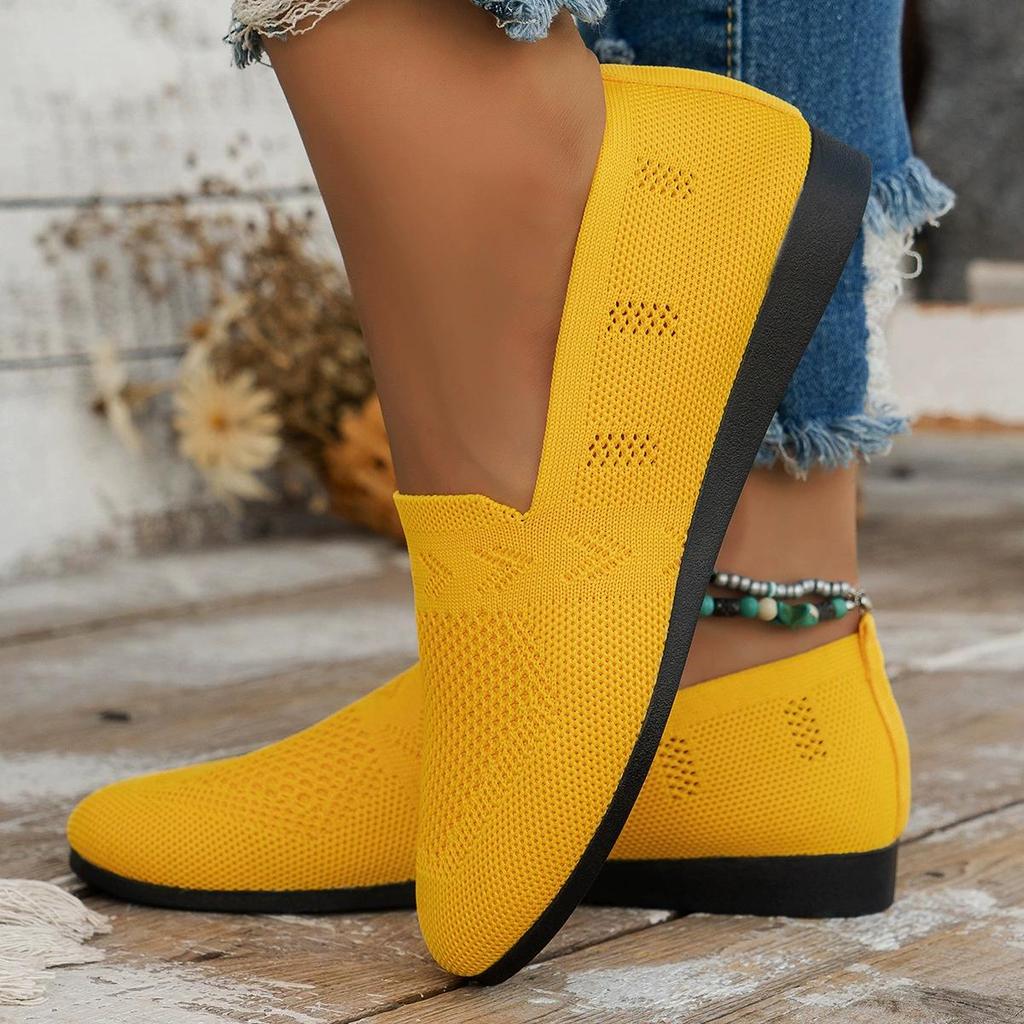 Large Spring Size Round New Head Flat Shoes Women Shallow Mouth Sports Wind Casual Shoes
