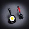 Funny Fried Egg Pan Shovel Women's Asymmetric Stud Earrings Ear Jewelry Gift