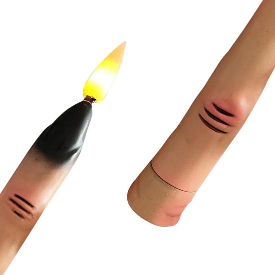 Yousheng Halloween LED Finger Taper Candles Flameless Flickering Finger Candle Sticks Battery Operated Fake Candles with Remote for Holiday Home Decor