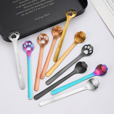 Творческий мультфильм Кошачий коготь Кофейные ложки для размешивания Полая собачья лапа Ложка Кухонная посуда Мороженое Десерт Чай Аксессуары Подарок