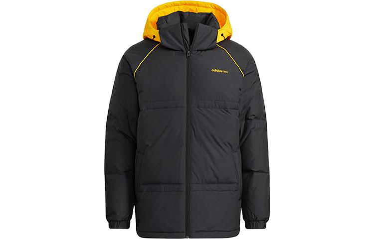adidas Мужские пуховики Neo Черные С капюшоном Умеренные Другие HF0504