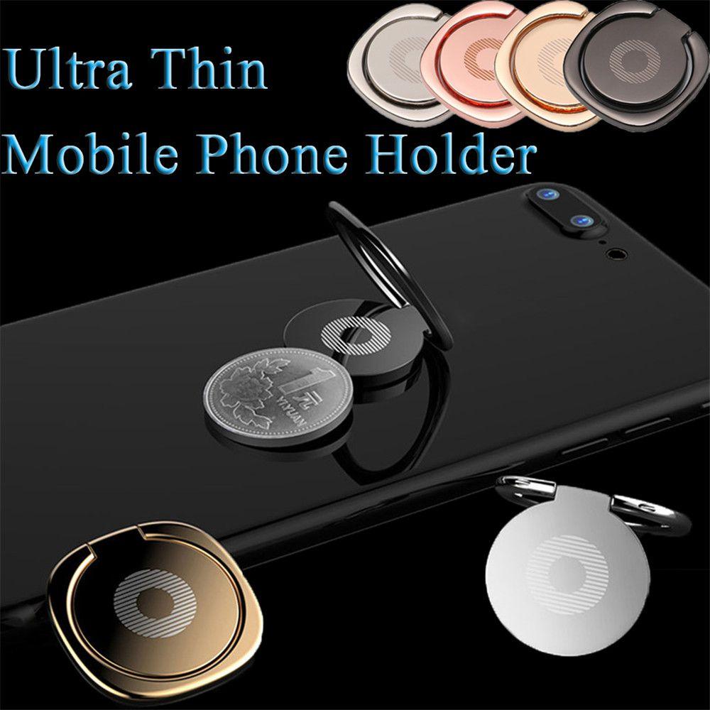 Сверхтонкая подставка для мобильного телефона из алюминиевого сплава, держатель-кольцо для пальца, автомобильный кронштейн, вращение на 360 градусов, настольная