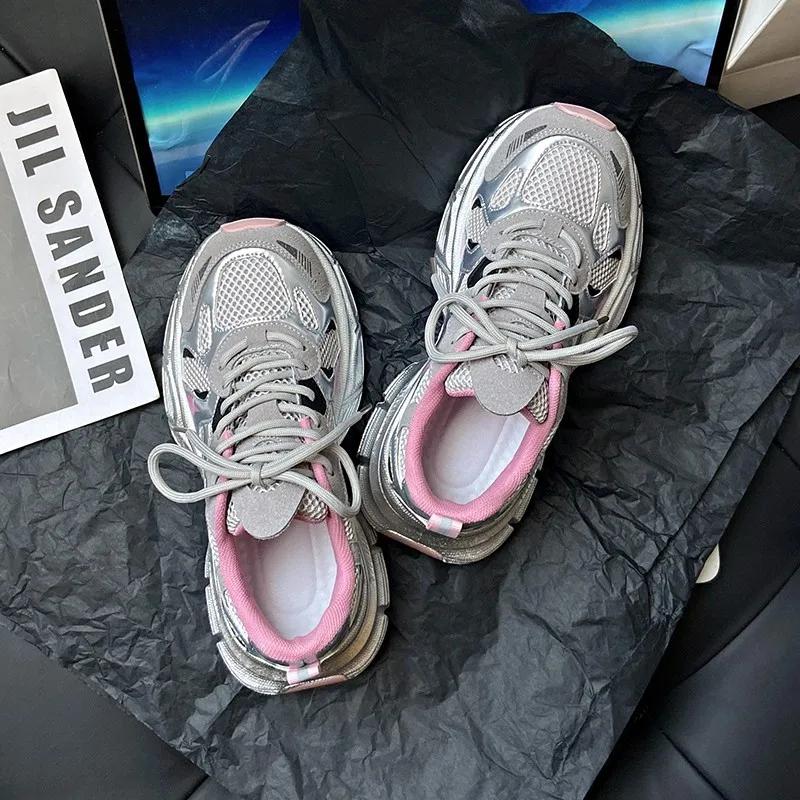 Кроссовки женские на платформе плоские туфли серые повседневные кроссовки женские массивные кроссовки женские туфли женские Zapatillas Mujer D253