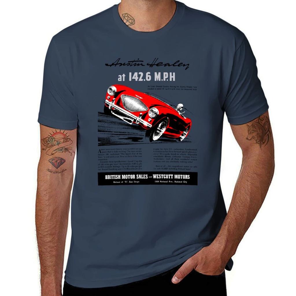Austin Healey 100 Tshirt Sports Casual Short Sleeve Cotton Tee