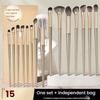 15-Piece Makeup Brush Set, Eyeshadow and Highlighter Brushes, Complete Kit for Beginners, Ultra-Soft Non-Absorbent