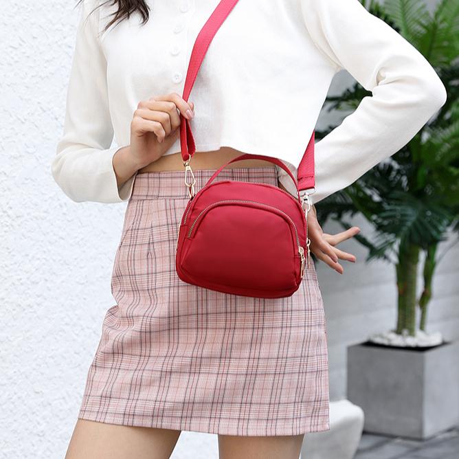 Нейлоновая мини-сумка для телефона, женская сумка через плечо, нейлоновая тканевая сумка с несколькими отделениями на одно плечо