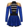 Girls Ringmaster Circus Costume Long Sleeve Tassel Epaulet Shiny Sequins Design Jumpsuit Dress