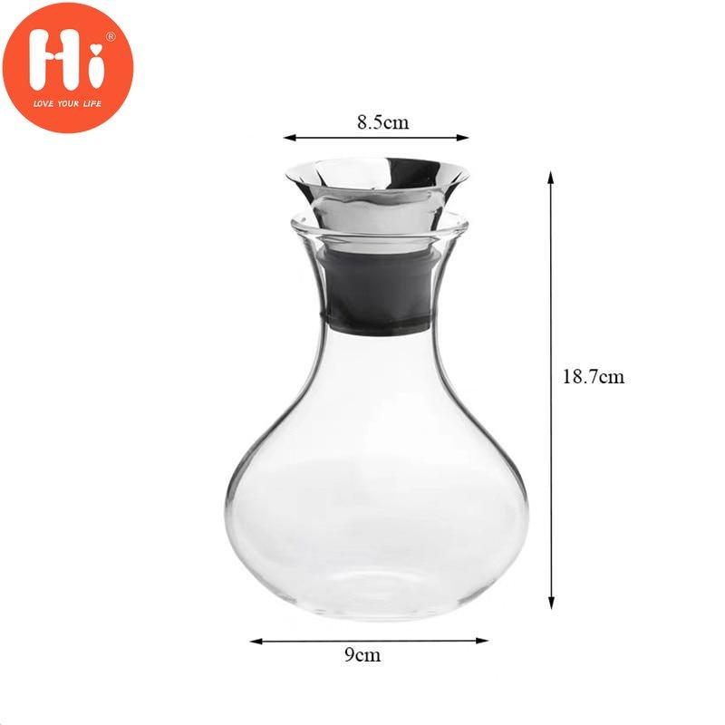 Hi 1L/1.5L Transparent Glass Carafe With Stainless Steel Lid Wine Decanter Heat Resistant Milk Juice Jug Gifts Water Bottle Kettle
