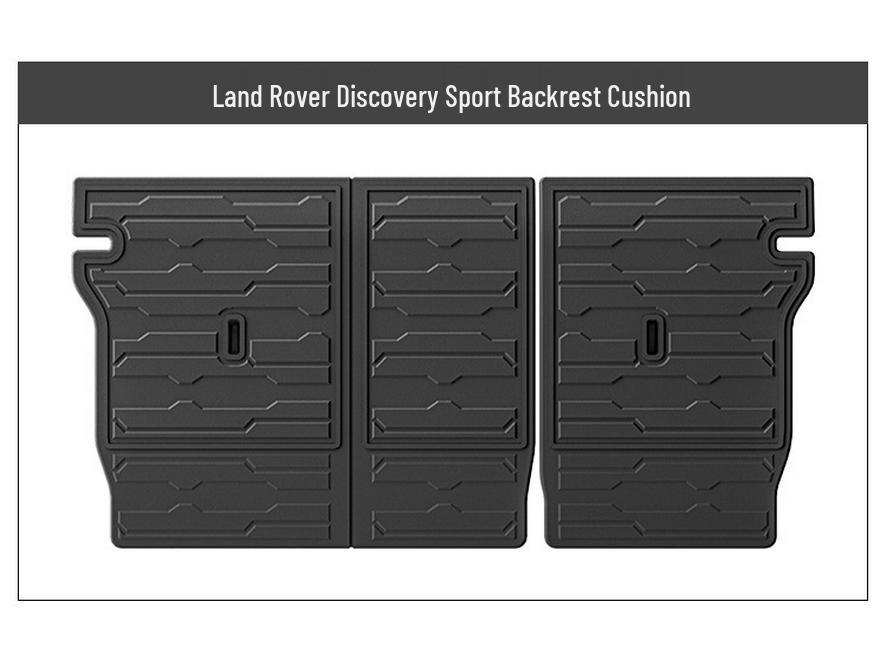 Экологичные ТПЭ коврики в салон автомобиля с ковриком в багажник и накладками на спинки сидений для Land Rover Discovery Sport 2018-2025.