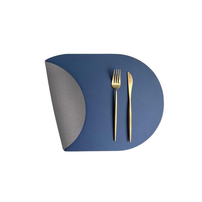 1/2/6PCS Placemat Nordic Elliptical Double-sided Tableware Pad Placemat PU Leather Table Mat Heat Insulation Disc Placemat Pink