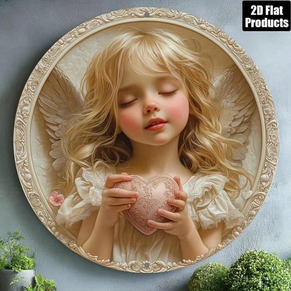 Винтажная металлическая табличка «Робкий Ангел» с золотыми крыльями, ретро-декор для стены, дома, бара, кухни