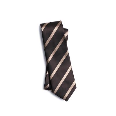 Галстук Сделано в Полосатый Полосатый Сделано в Настоящее время [Y&TAILOR] Киото, Танго, Серия, 100% шелк, Роскошь, Япония, Бренд, Стильный, Бизнес, (Мокко