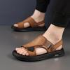 Summer New First-layer Cowhide Men's Beach Shoes Leather Outdoor Leather Sandals Non-slip Slippers Sandals Breathable Men's Shoes