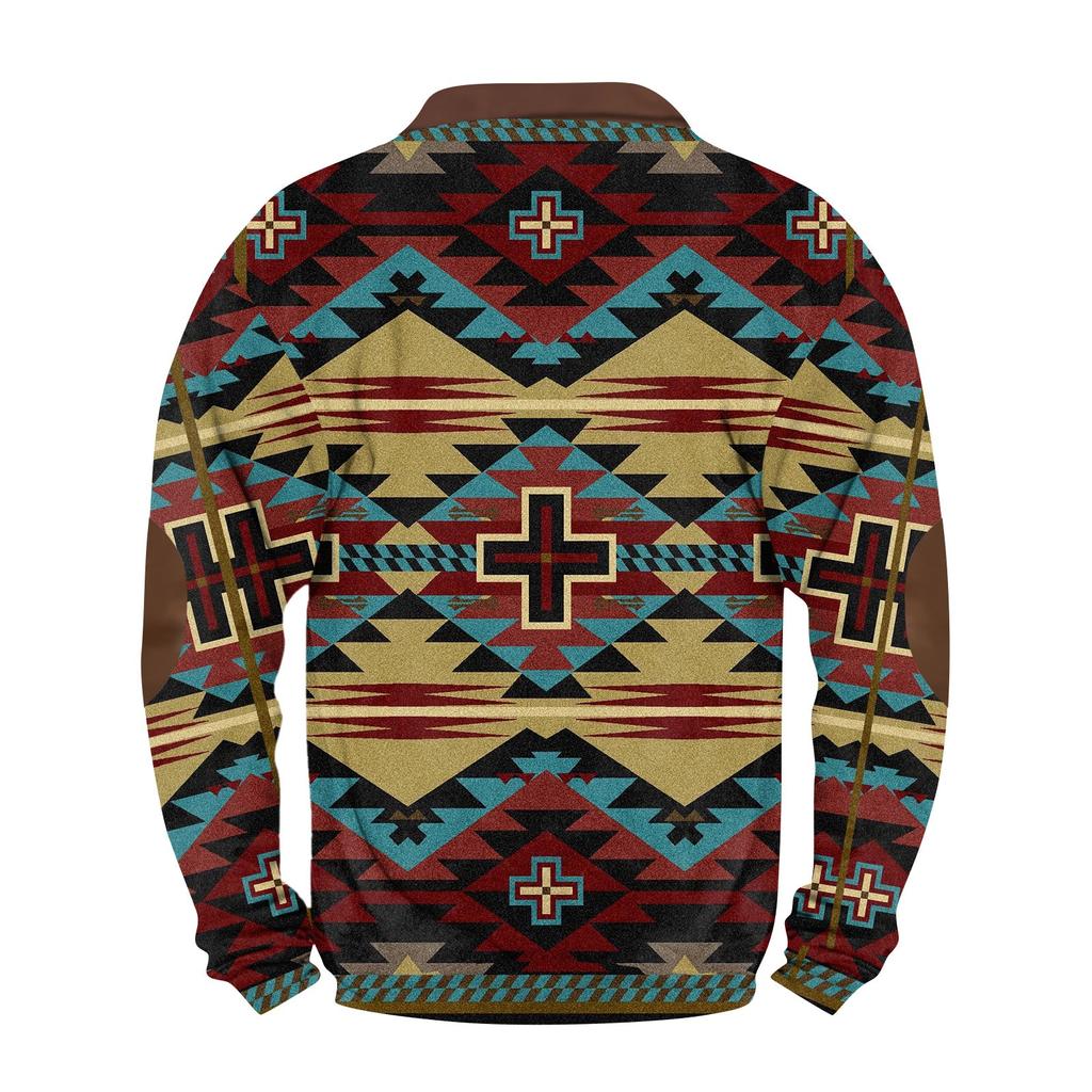 Мужская повседневная толстовка в стиле ретро с градиентным принтом