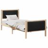 Black Bed Frame with Headboard 75 x 190 cm Fabric