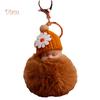 VANA Shop Cute Sleeping Baby Fluffy Pompom Plush Doll Hanging Pendant Key Ring Keychain