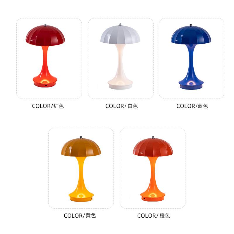 Креативный светодиодный грибовидный светильник, перезаряжаемый настольный светильник, сенсорное освещение для гостиной, прикроватного кабинета, украшения отеля