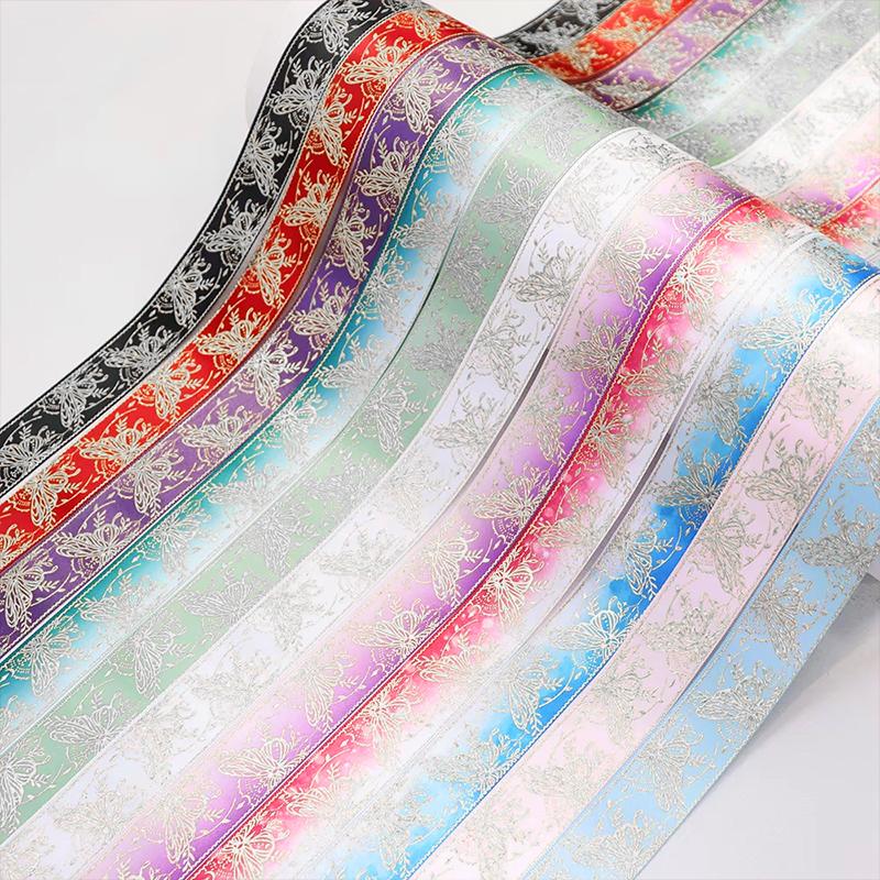 2,5 см*1 м/рулон обертка DIY несколько цветов декоративный узор горячего тиснения брошь значок градиент головной убор шляпа 9 цветов