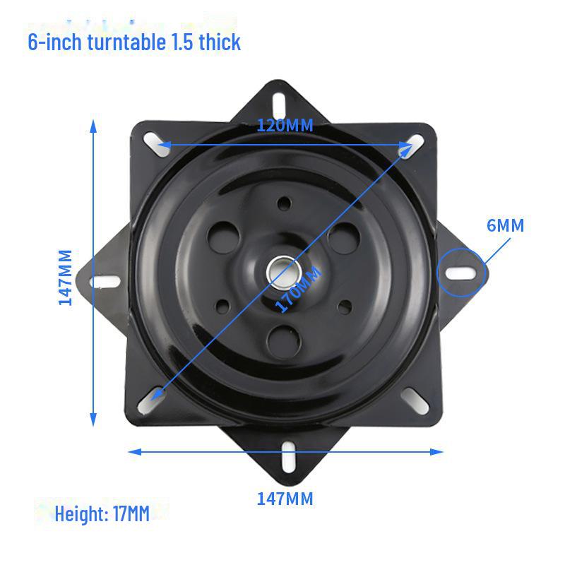 Квадратная черная железная мебельная поворотная база для стульев