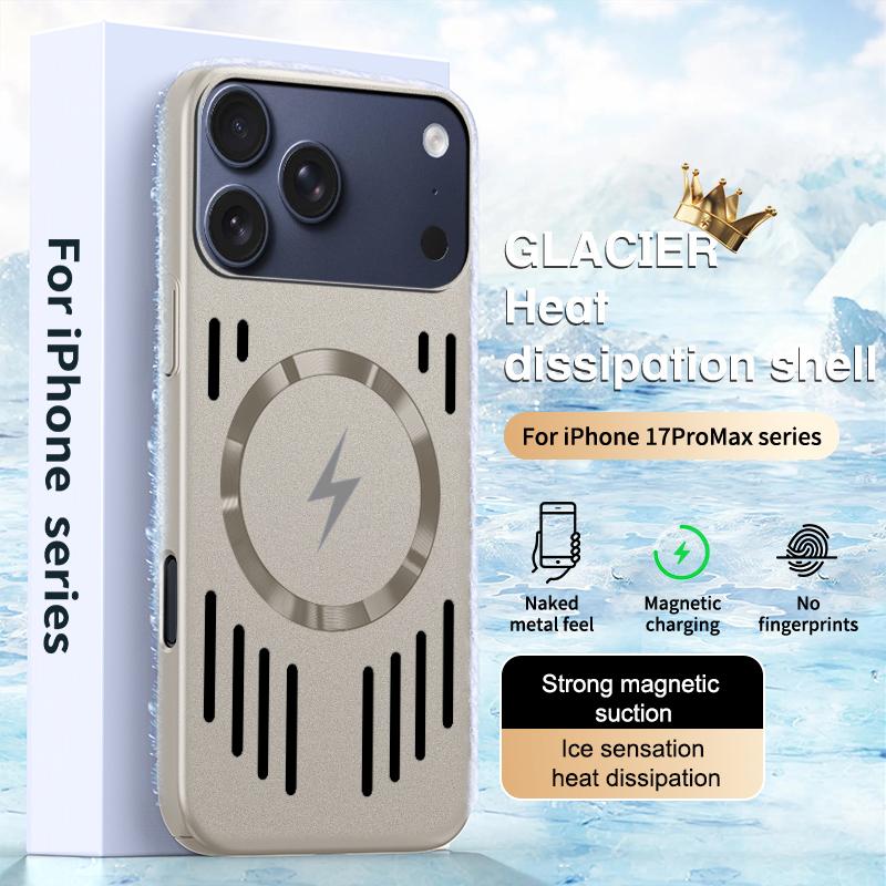 Для Magsafe Термоотводящий Чехол для Телефона для IPhone 17 Air 16 15 14 13 12 Pro Max Магнитная Беспроводная Зарядка Жесткий Ударопрочный Чехол