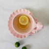 Креативный керамический набор для кофе с блюдцем в виде ракушки с ручкой-ракушкой, Винтажная рельефная керамическая кружка для кофе в форме ракушки, Элегантная чашка для послеобеденного чая