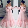 Women's Cute Solid Color Long Sleeve Slash-Neck Fashion  Long Full Dress
