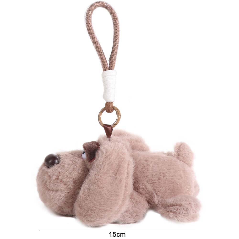 Fluffy Big Eyed Dog Plush Pendant PP Cotton Puppy Plush Doll Keychain Jewelry Accessories