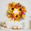 Fall Wreaths For Front Door Autumn Large Pumbkin Wreath With Berry Halloween Harvest Festival Wreaths Garland Gift For Friend