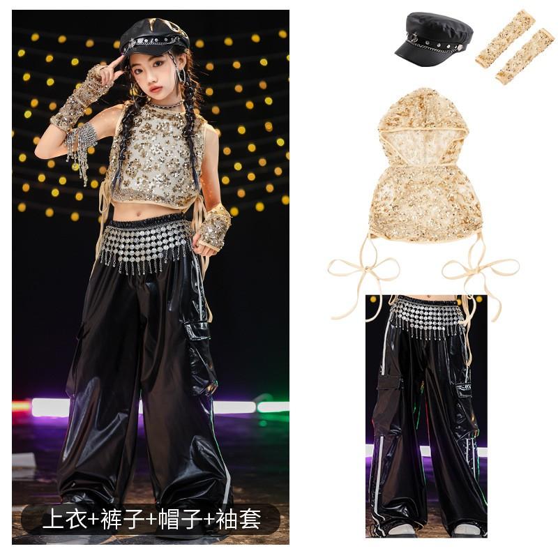 Girls Jazz Dance Costume Hip Hop Streetwear Set Kids Stage Performance Outfit