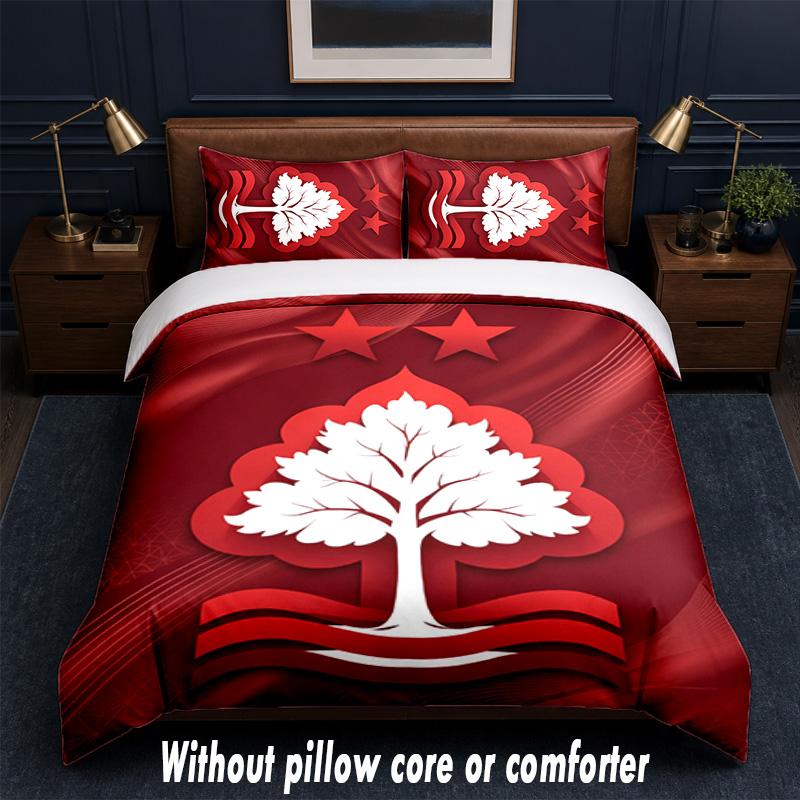 Nottingham Forest Design Bed Bedding Set 1 Duvet Cover + 2 Pillowcases Soft Breathable Household Bed Linens