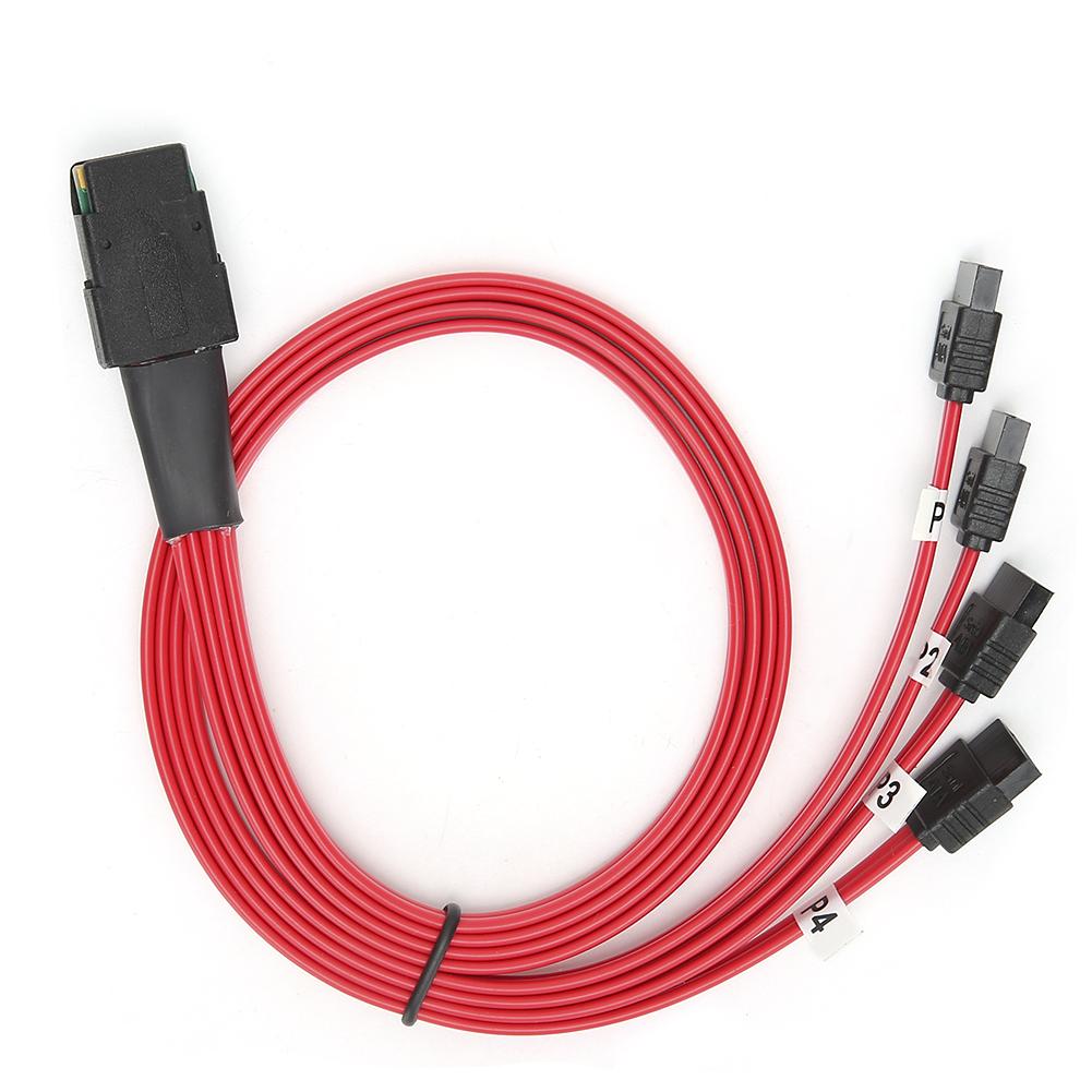 Внутренний мини-разветвительный кабель H0203 MINI SAS 36P SFF-8087 на 4SATA Красный Подключенный 0,5 метра