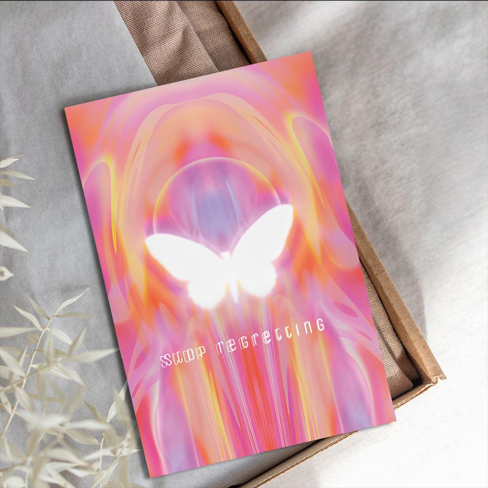 10×15CM 10PCS Psychedelic butterfly Poster Stickers Kawaii Laptop Cool Refrigerator Luggage Living Wall Card  Bedroom Decoration