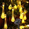 Solar Powered Water Drop Lights String Multicolor LED Outdoor Christmas Decor for Christmas Tree Holiday Wedding Party 881