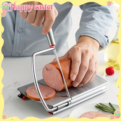 1 шт., Многофункциональный нож для нарезки сыра, Доска для нарезки сыра из нержавеющей стали с лезвием, Легкая нарезка, Гильотина для нарезки колбасы, ветчины, билтонга, вяленого мяса